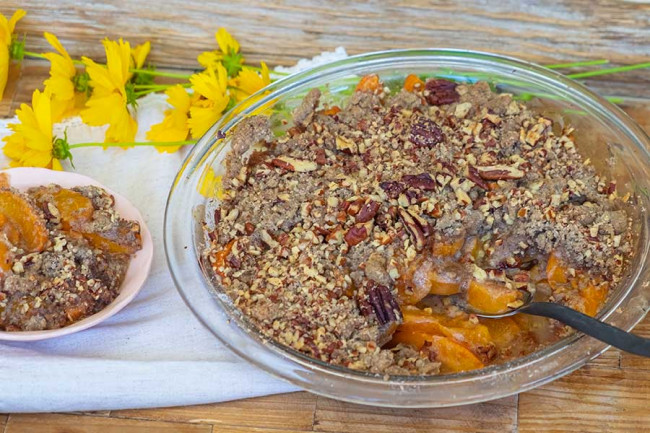 Gluten-Free Apricot Buckwheat Crumble With Pecans