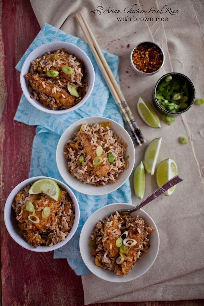 Asian Chicken Fried Rice with Brown Rice | Playful Cooking