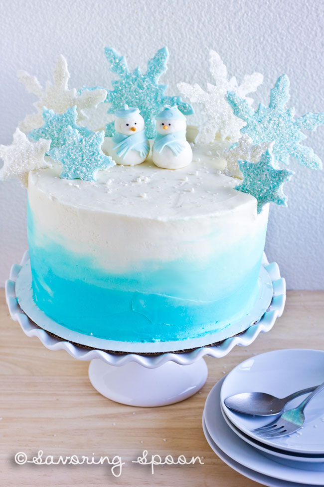 Winter Wonderland Ombre Cake