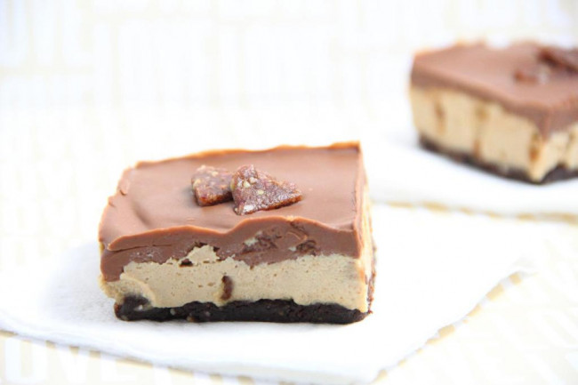 Valentines Day Treats- Salted Caramel Chocolate Cheesecake Slices