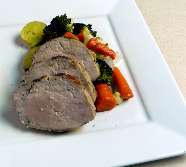 Griled Pork Loin with Roasted Vegetables