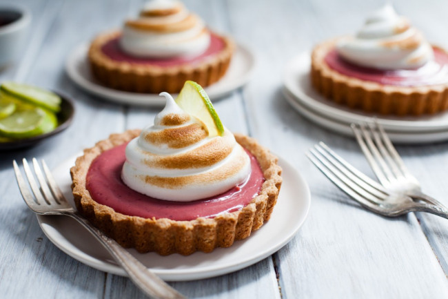 Hibiscus Strawberry Curd Tarts With Toasted Meringue {gluten-free}