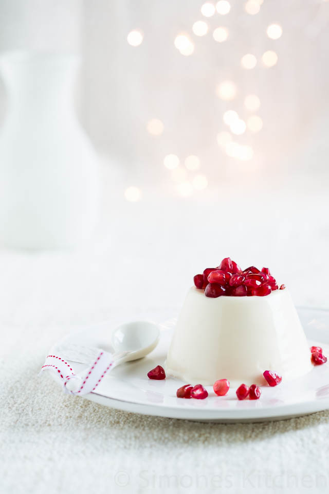 Christmas Dessert - Yogurt Pannacotta With Pomegranate