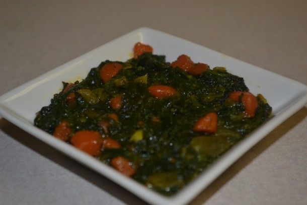 Palak  Carrot Soya Kura Curry (Spinach Carrot and Dill leaves Curry)