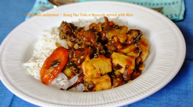 Kung Pao Tofu n Broccoli with Rice