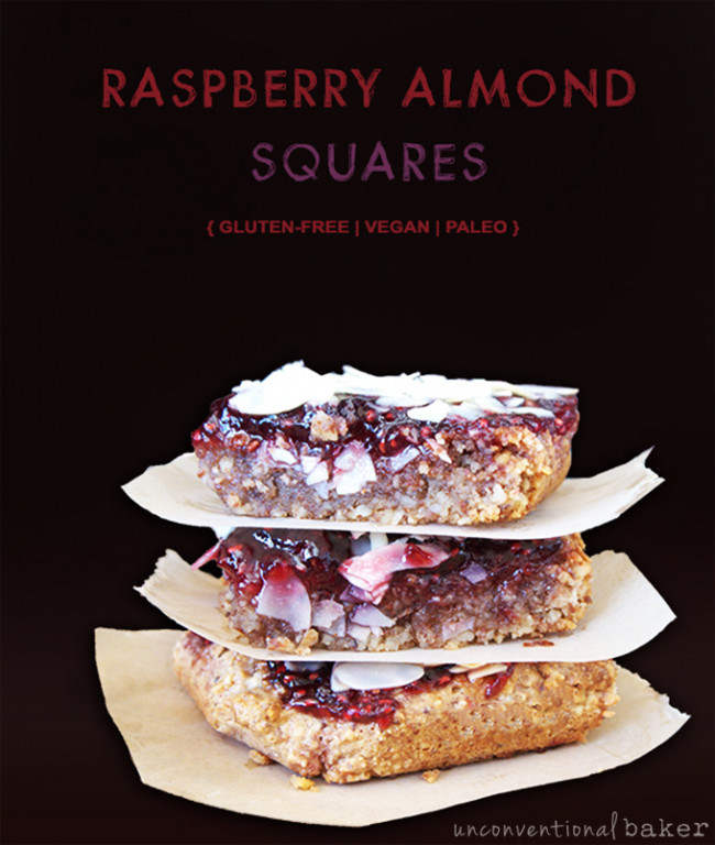 gluten-free vegan raspberry almond squares