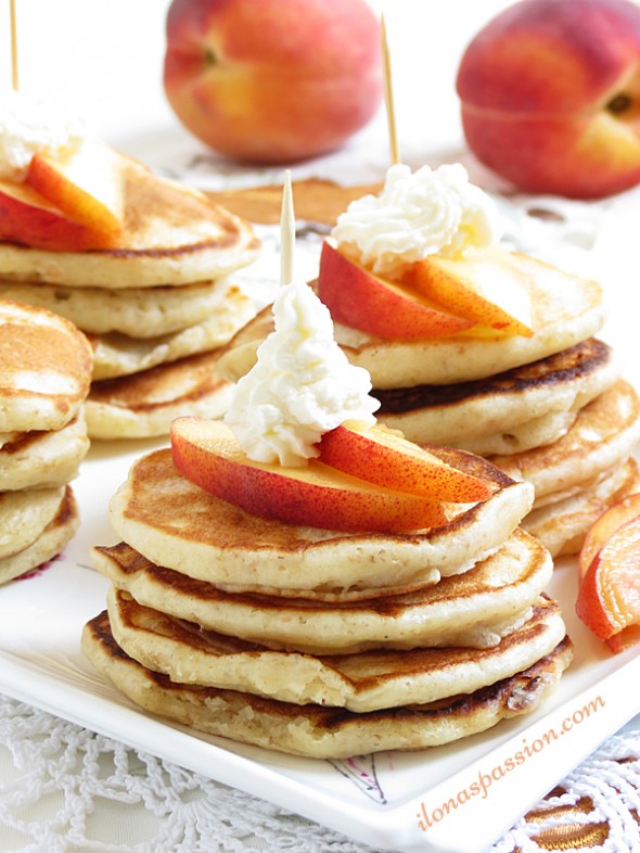 Peaches and Cream Mini Pancakes