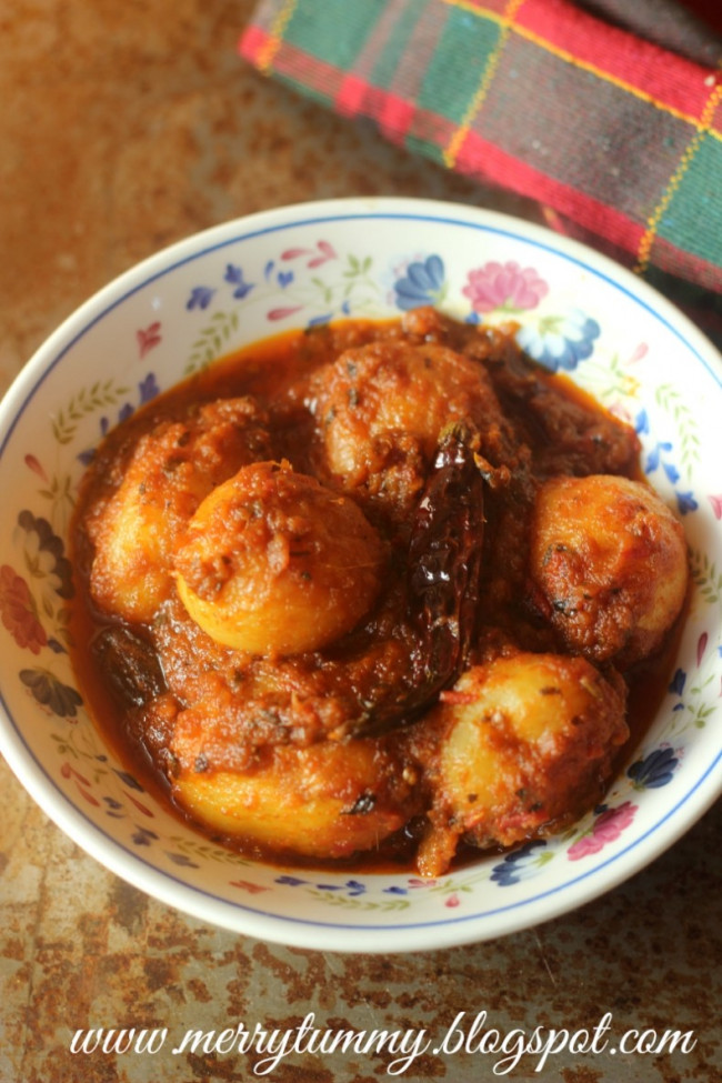 Merry Tummy: Bombay Aloo, Baby Potatoes Cooked With Spicy Sauce