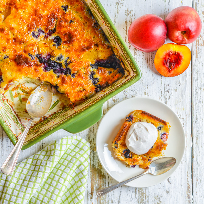 Brown Butter Nectarine and Blueberry Cobbler