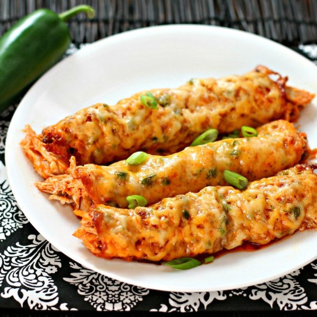 Buffalo Chicken Taquitos With Baked Cheese Shells