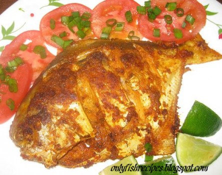 Stuffed Pomfret Fry with Red masala