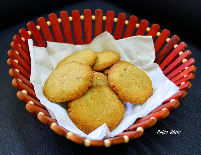 Eggless Whole Wheat Almond Cookies