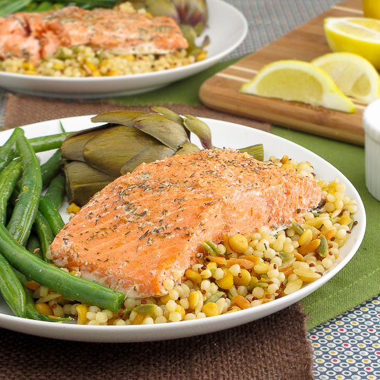 Baked herbed salmon