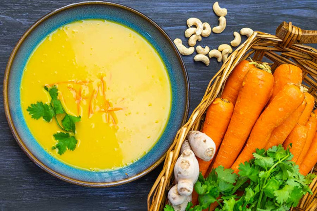 Gluten-Free Creamy Cashew Carrot Ginger Soup