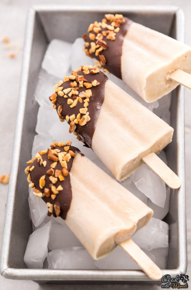 Chocolate Dipped Coconut Peanut Butter Popsicles