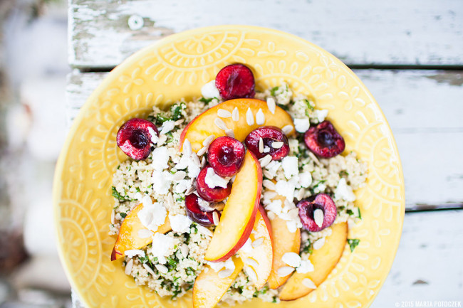 nectarine and sweet cherry couscous salad