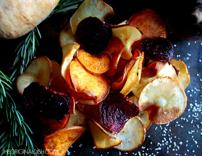 ROOT VEGETABLE CHIPS WITH ROSEMARY SALT