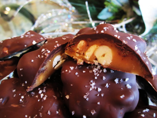 Chocolate Cashew Caramels with Fleur de Sel