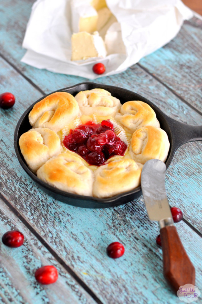 Cranberry Brie Skillet - Holiday Appetizer - Just Us Four