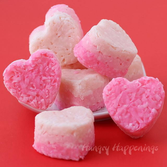 Pink Ombre Creamy Coconut Hearts