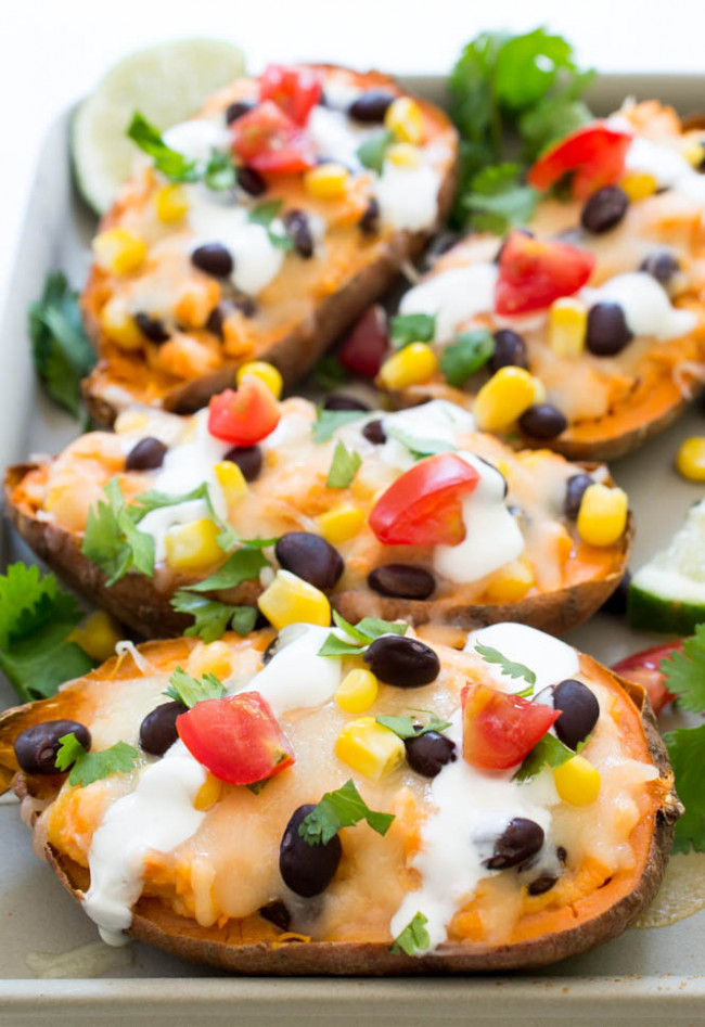 LOADED MEXICAN SWEET POTATO SKINS