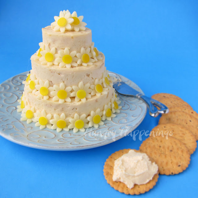 Serve a wedding cake cheese ball at your bridal shower or wedding