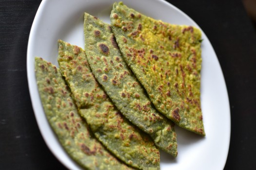Fenugreek Spinach and cheese paratha  ( Methi Palak Paneer Paratha)