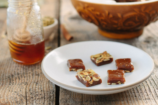 Honey Pumpkin Caramels with Toasted Pepitas