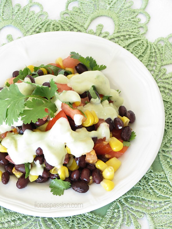 Mexican Salad with Avocado Dressing