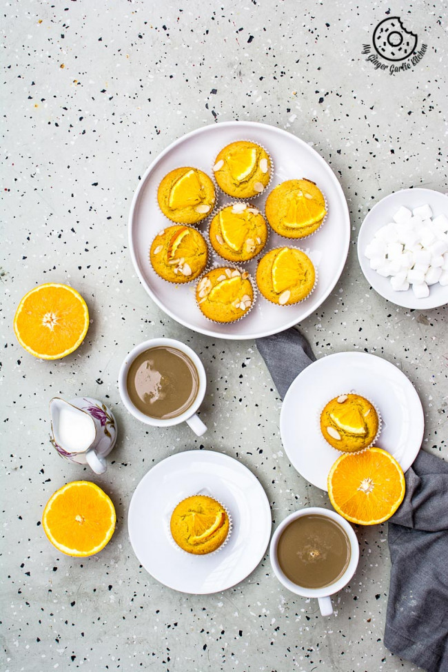 Eggless Orange Olive Oil Muffins