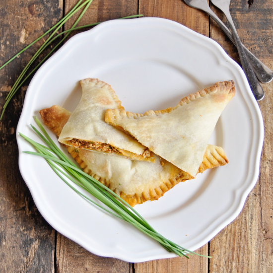 Spanish Empanadas with Roasted Peppers and Goat Cheese