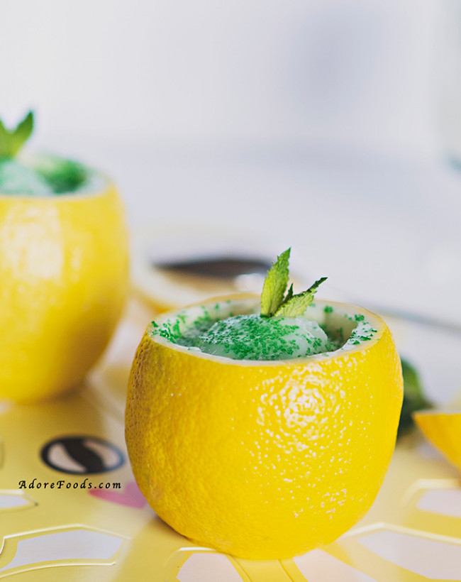 quick lemon mint sorbet