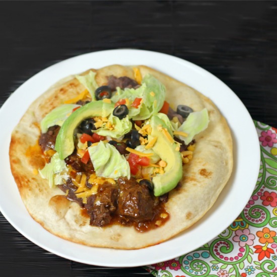 Family Style Mexican Beef Tostadas