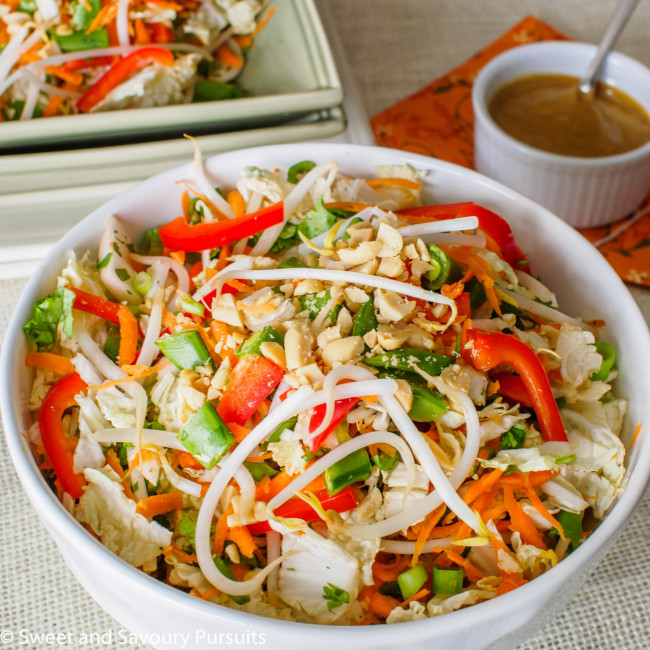 asian salad with peanut butter dressing
