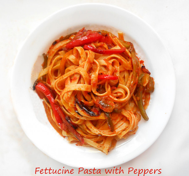 Fettuccine Pasta with Peppers