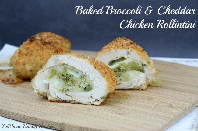 Baked Broccoli and Cheddar Chicken Rollintini
