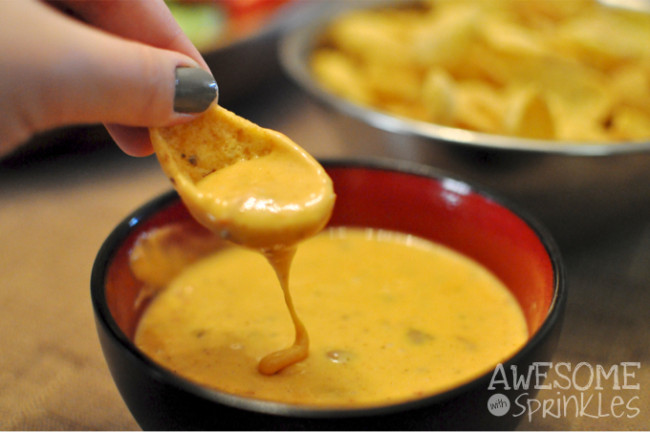 Game Day Spicy Queso Dip - Awesome with Sprinkles