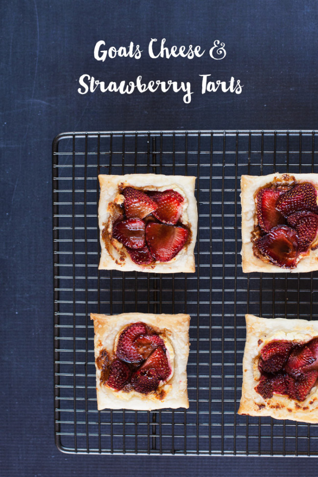 Goats Cheese and Strawberry Tarts