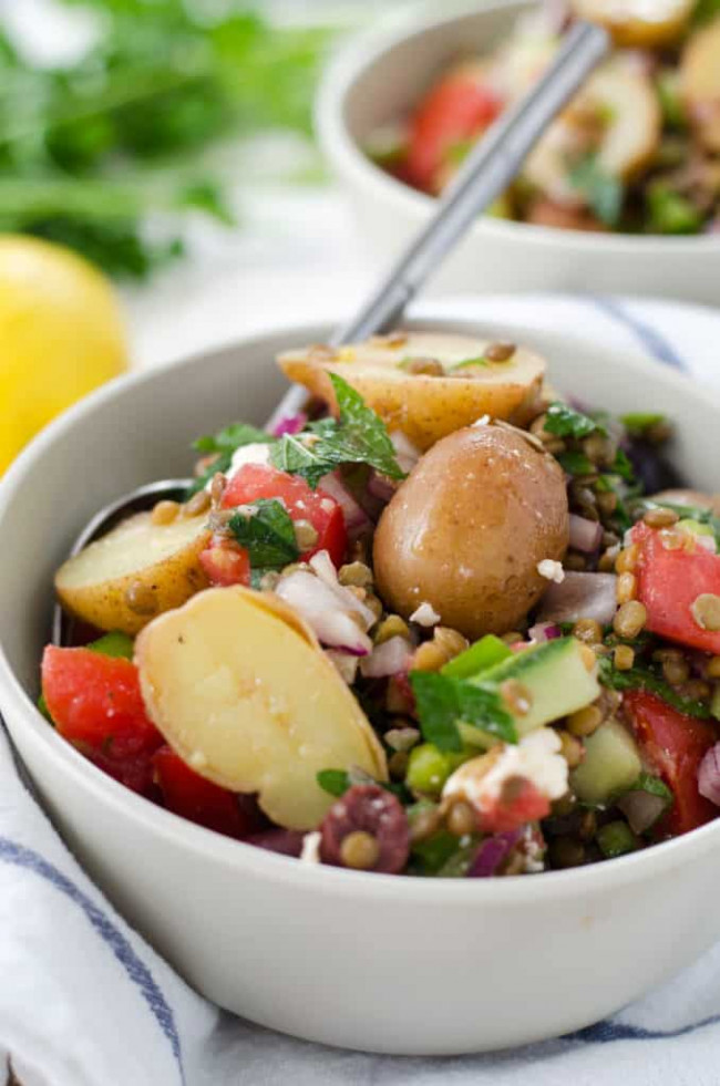 Greek Lentil And Potato Salad