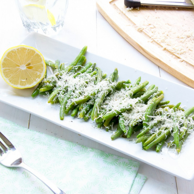 Oven Baked Green Beans With Parmesan Cheese