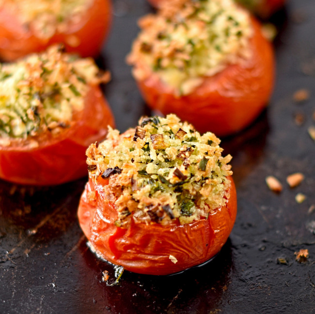 Herb And Parmesan Stuffed Tomatoes