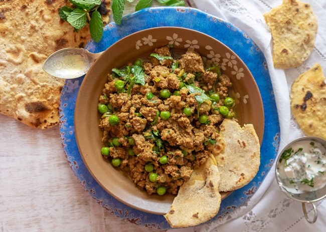 Lamb Keema Curry With Gluten-free Chapati - Low Carb