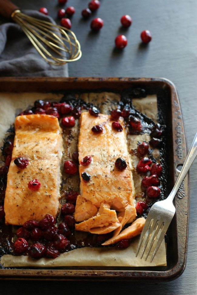 Maple Soy Cranberry Salmon