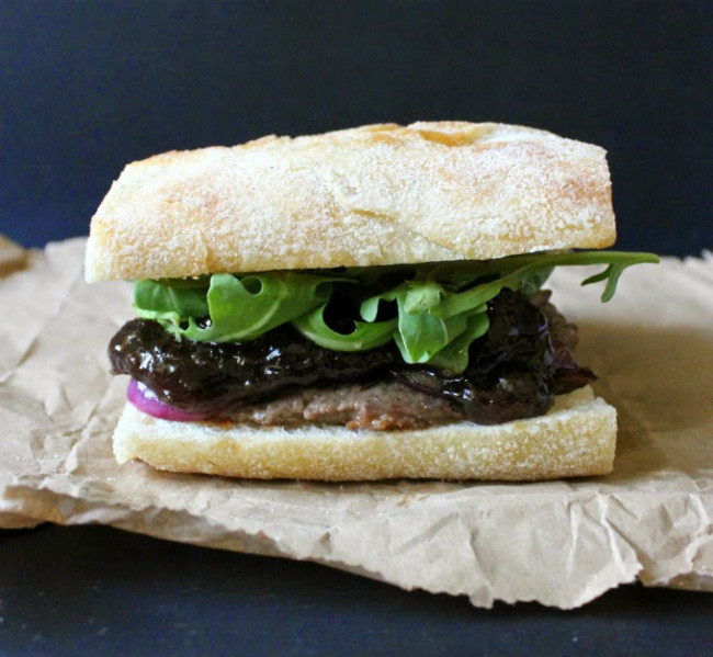 minute steak sandwich with plum chutney