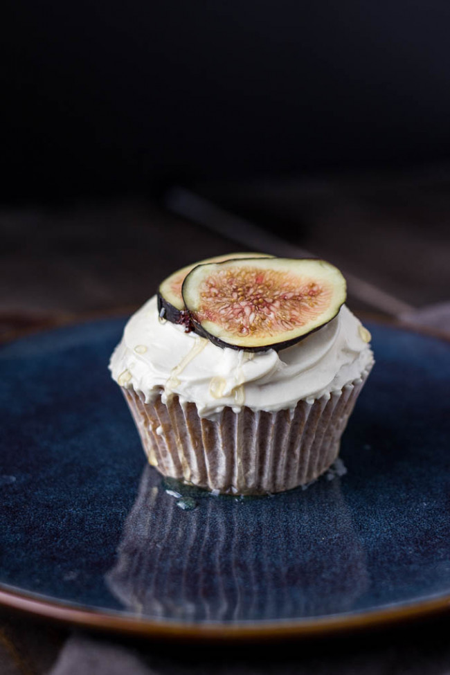 Olive Oil Cupcakes with Figs and Honey (GF + DF)