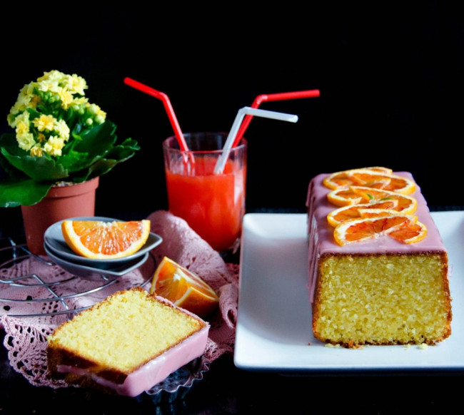 Blood Orange Polenta Cake - Chec Cu Malai Si Portocale