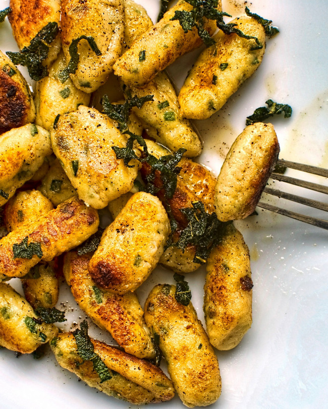 Parsnip Ricotta And Chive Gnocchi With Lemon And Sage Butter 