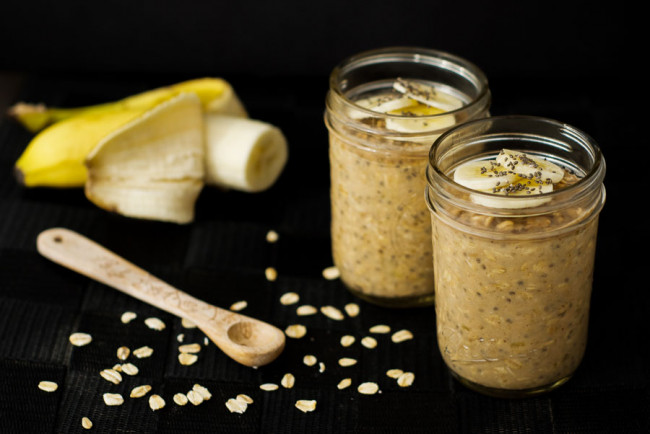 Peanut Butter Banana Overnight Oats {Vegan, Gluten Free} - Family Food Forum