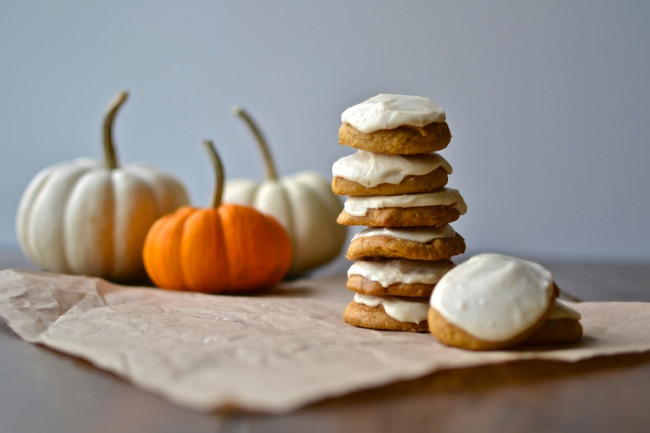 Ridiculously Soft Pumpkin Cookies with Brown Butter Frosting