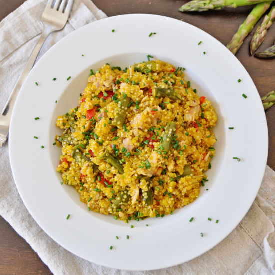 Incredible Saffron Quinoa With Asparagus And Tuna